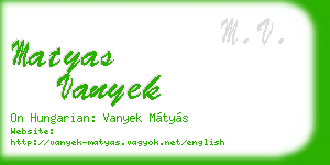 matyas vanyek business card